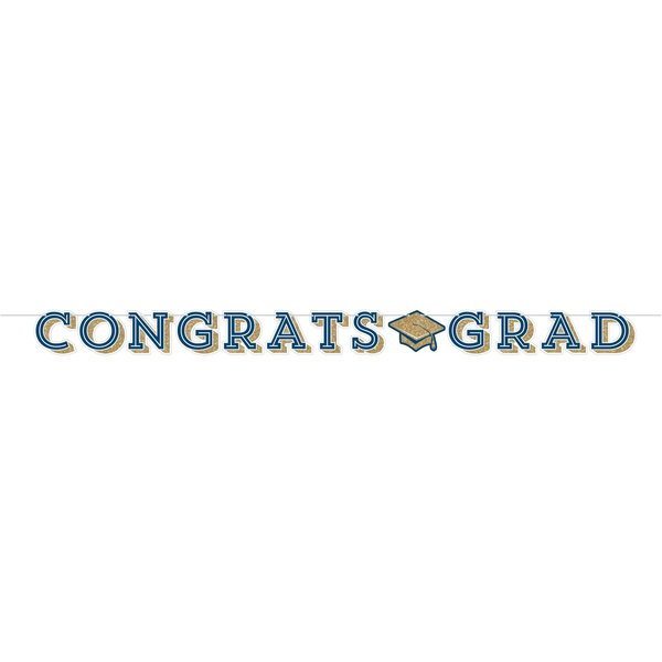 Creative Converting 6" x 96" Glittering Grad Banner PK12, 12PK 356146